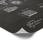 Bier Faucet 1876 Patent Art Chalkboard Poster (Ecke)