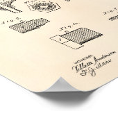 Bier Faucet 1876 Patent Art Old Peper Poster (Ecke)