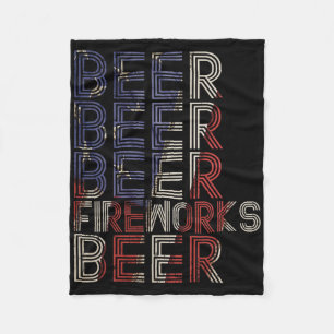 Bier Feuerwerk Retro 4. Juli Party Parade Drin Fleecedecke