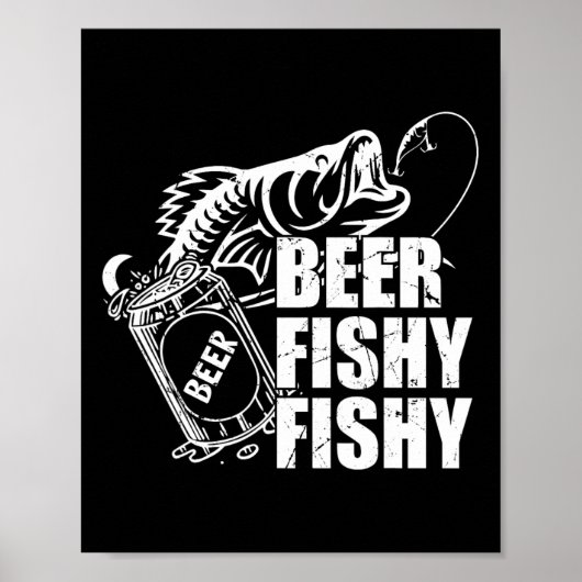 Bier Fischig Fischig Lustig Angeln Trinken Geburts Poster (Vorne)