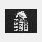 Bier Fischig Fischig Lustiges Fischen Fleecedecke (Vorderseite (Horizontal))