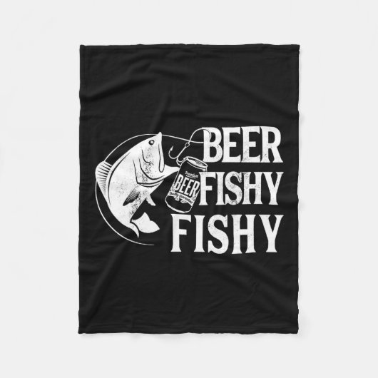 Bier Fischig Fischig Lustiges Fischen Fleecedecke (Vorderseite)