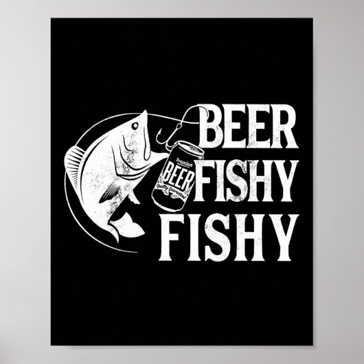 Bier Fischig Fischig Lustiges Fischen Poster (Vorne)