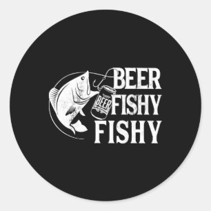 Bier Fischig Fischig Lustiges Fischen Runder Aufkleber