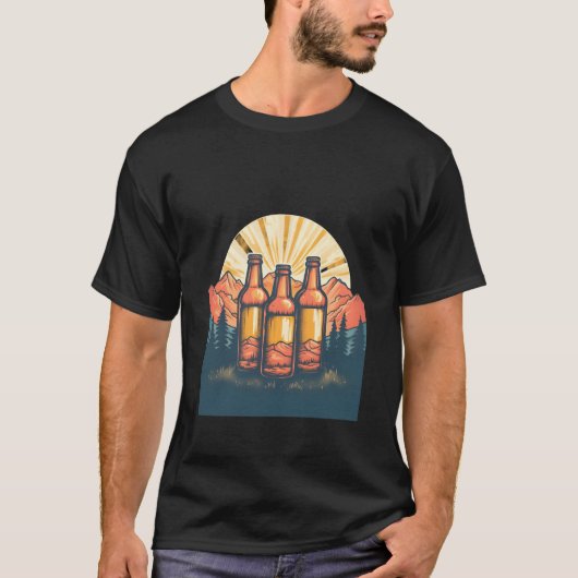 Bier Flaschen Mountain Craft Ipa Bier Außengetränk T-Shirt (Vorderseite)