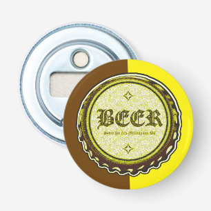 BIER - Flaschenkapsel Brown und Gelb Flaschenöffner