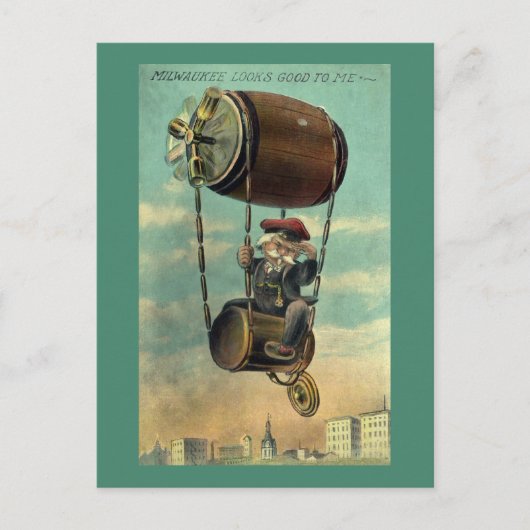 Bier-Flug über Milwaukee Postkarte (Vorderseite)