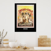 Bier Frisch und kalt Vintage Plakat (Küche)