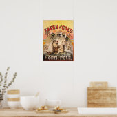 Bier - Frisch und kalt vom Nordpol Poster (Küche)