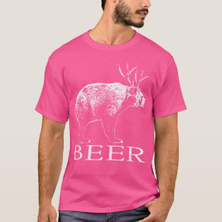 Bier Funny Cross Bear Plus Deer Equals Beer Drinki T-Shirt