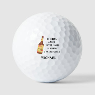 Bier Funny Sprichwort Bier in Handname Personalisi Golfball