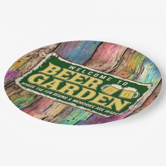 Bier Garden Pappteller (Schrägansicht)