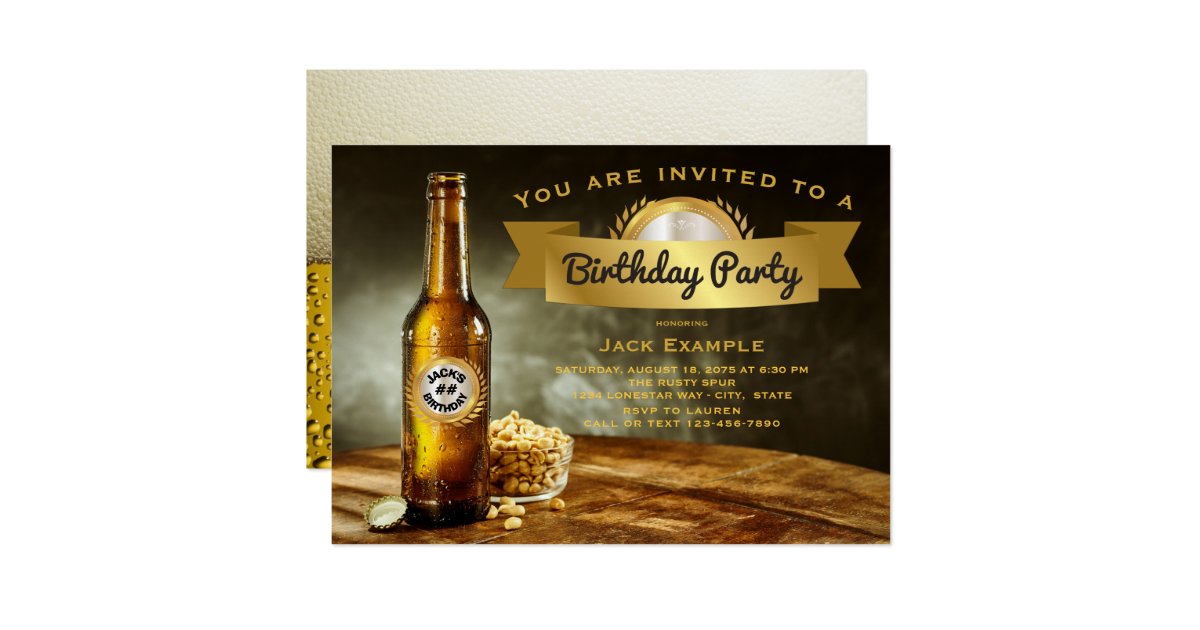 BierGeburtstagsParty Einladungen Zazzle.de