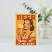 Bier genießen Lebensgetränk Bier Postkarte (Stehend Vorderseite)