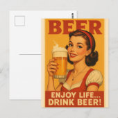 Bier genießen Lebensgetränk Bier Postkarte (Vorne/Hinten)