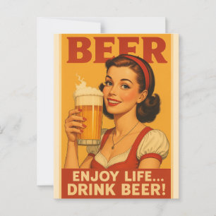 Bier genießen Lebensgetränk Bier Postkarte