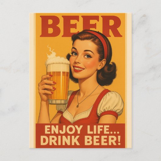 Bier genießen Lebensgetränk Bier Postkarte (Vorderseite)