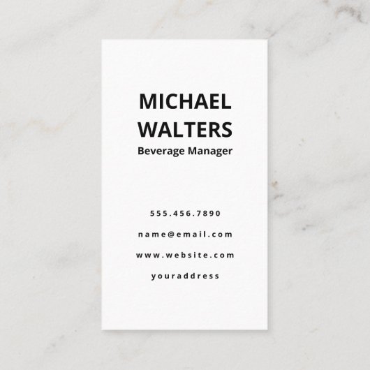 Bier | Gerste Weizen und Hopps Visitenkarte (Rückseite)