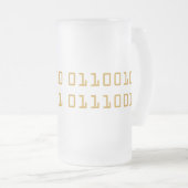 Bier geschrieben in binärer Code mattierten Stein Mattglas Bierglas (VorderseiteRechts)