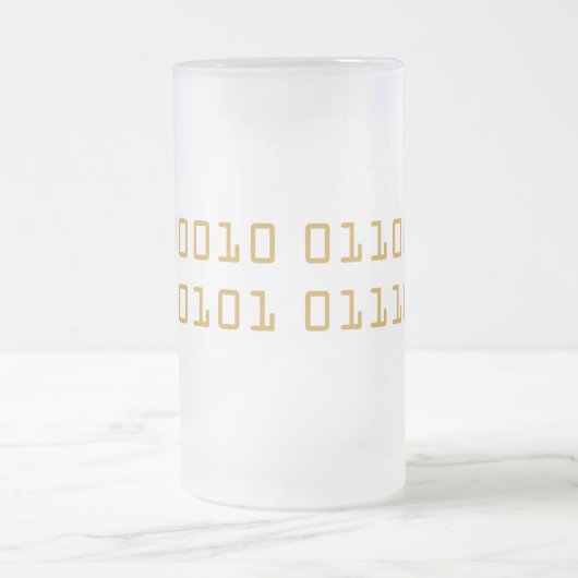 Bier geschrieben in binärer Code mattierten Stein Mattglas Bierglas (Mittel)