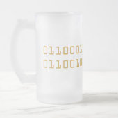 Bier geschrieben in binärer Code mattierten Stein Mattglas Bierglas (Links)