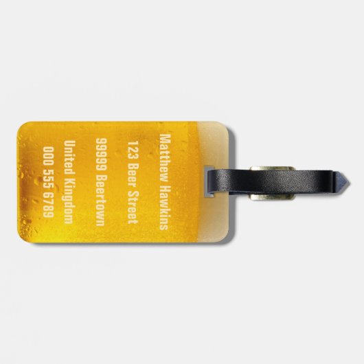 BIER-Gewohnheits-Gepäckanhänger Gepäckanhänger (Rückseite horizontal)