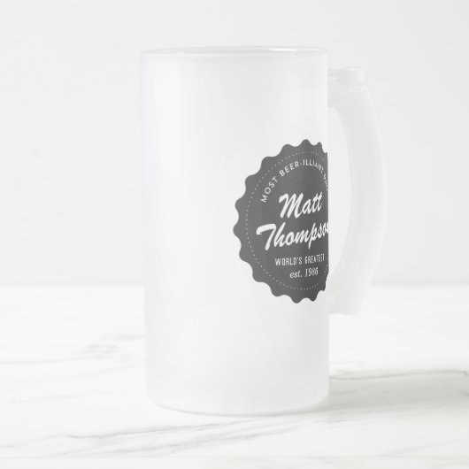 Bier-glänzender Vater Mattglas Bierglas (VorderseiteRechts)