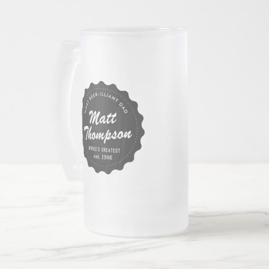 Bier-glänzender Vater Mattglas Bierglas (Vorderseite Links)