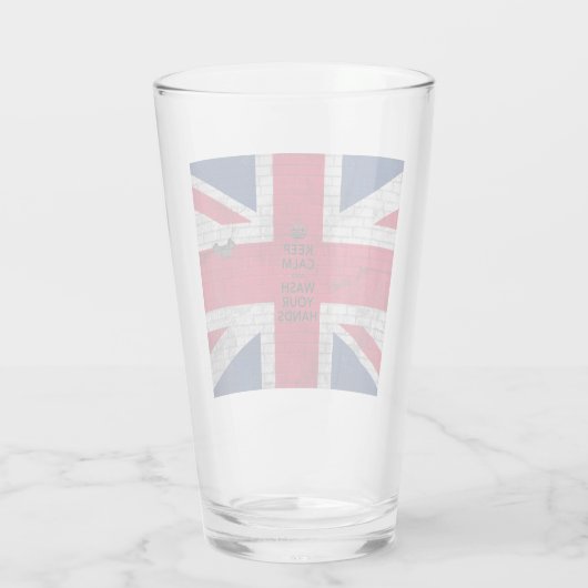 Bier-Glas "Behalt Ruhe und wasche deine Hände" Glas (Rückseite)