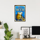 Bier Glas Blau Poster (Heimbüro)
