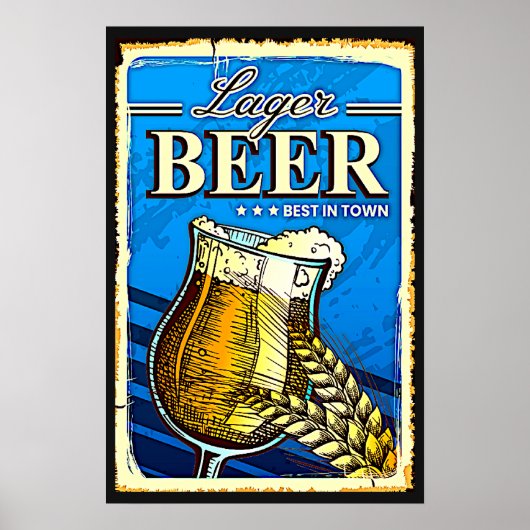 Bier Glas Blau Poster (Vorne)
