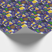 Bier-Glas-Flaschen Hopfen und Gerste Muster 2 Geschenkpapier (Ecke)