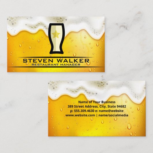 Bier-Glas-Logo | Froth Terminkarte (Vorne/Hinten)