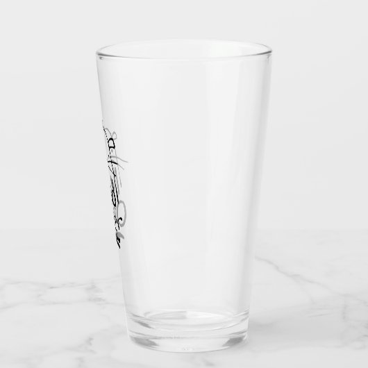 Bier-Glas mit wütendem Otterlogo Glas (Links)