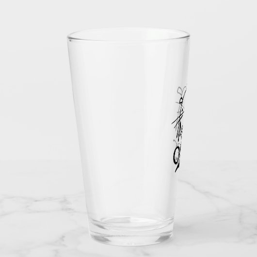 Bier-Glas mit wütendem Otterlogo Glas (Rechts)