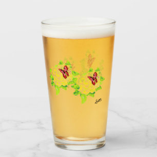 Bier Glass : Das Glück des Schmetterlings Glas