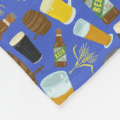 Bier Glass Flasche Hopfen Gerste Muster Blauer Bra Fleecedecke (Ecke)