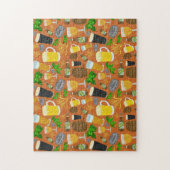 Bier Glass Flasche Hopfen und Gerste Muster Puzzle (Vertikal)