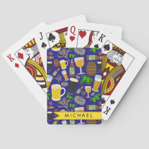 Bier Glass Flasche Hopfen und Gerste Muster Spielkarten