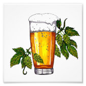 Bier Glass & Hops Fotodruck (Vorne)