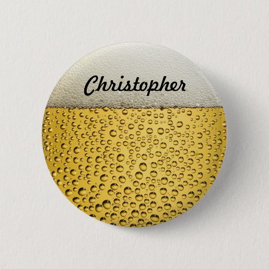 Bier Glass personalisieren Foto Button (Vorderseite)