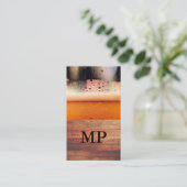 Bier Glass Rustikales Holz | Monogramm Visitenkarte (Stehend Vorderseite)