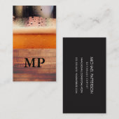 Bier Glass Rustikales Holz | Monogramm Visitenkarte (Vorne/Hinten)