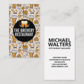 Bier Glass Toast Logo | Brauereisymbole Visitenkarte (Vorne/Hinten)