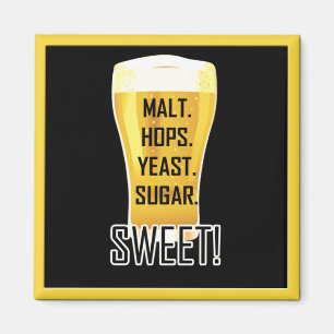 Bier Glass Zucker Sweet Funny Magnet