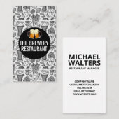 Bier Glasses | Restaurant Icons Muster Visitenkarte (Vorne/Hinten)