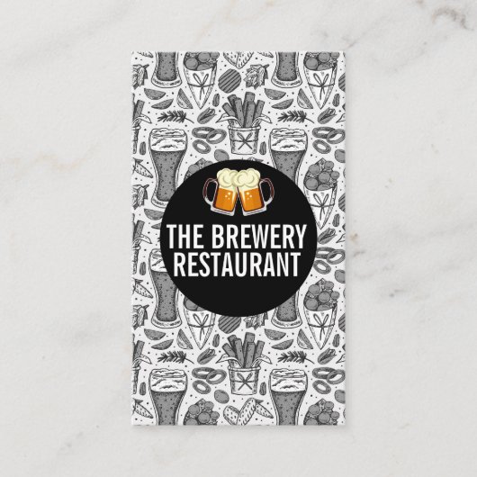 Bier Glasses | Restaurant Icons Muster Visitenkarte (Vorderseite)