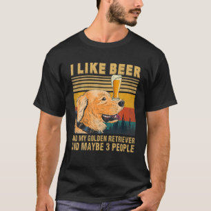 Bier Golden Retriever 3 Personen Funny Drink Hund T-Shirt