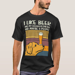 Bier Golden Retriever 3 Personen lustig T-Shirt