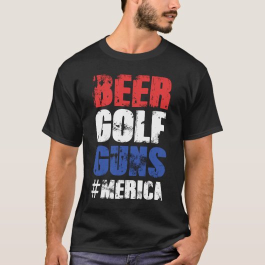 Bier-Golf schießt #Merica - 4. von Juli T-Shirt (Vorderseite)